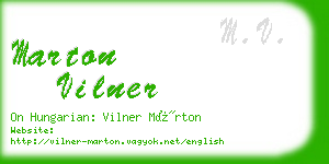 marton vilner business card